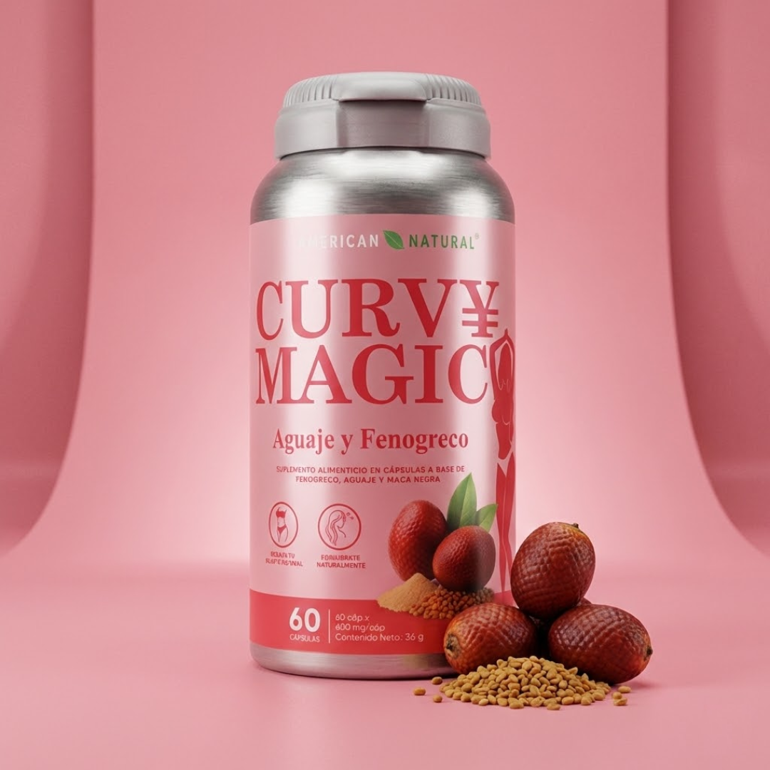CURVY MAGIC: Suplemento 100% natural. Potencia las curvas, mejora la figura y contribuye al equilibrio hormonal femenino.