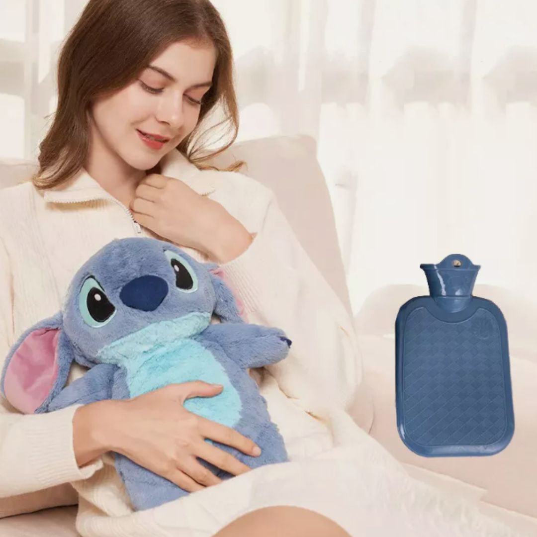 PELUCHE STITCH: Calma cólicos, dolores musculares o para días fríos (con bolsita de agua)